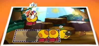 Mario solving a sticker puzzle.